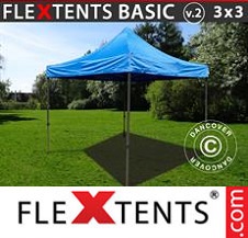 Tente pliante Flextents Basic 3x3m Bleu