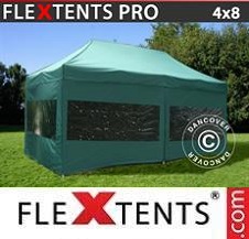 Tente Pliante Flextents Pro 4x8m Vert, avec 6 cotés