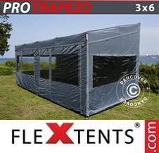 Tente Pliante Flextents Pro 3x6m Gris, avec 4 cotés