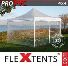 Tente Pliante Flextents Pro 4x4m Transparent, avec 4 cotés