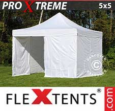 Tente Pliante FleXtents Pro Xtreme 5x5m Blanc, avec 4 cotés