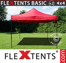 Tente pliante Flextents Basic 4x4m Rouge