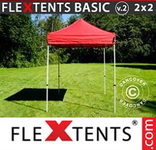Tente pliante Flextents Basic 2x2m Rouge