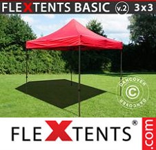 Tente pliante Flextents Basic 3x3m Rouge
