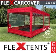 Tente pliante Flextents Basic 2,5x5m, Rouge