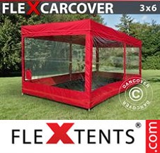 Tente pliante Flextents Basic 3x6m, Rouge