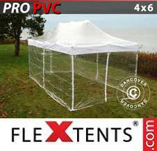 Tente Pliante Flextents Pro 4x6m Transparent, avec 8 cotés