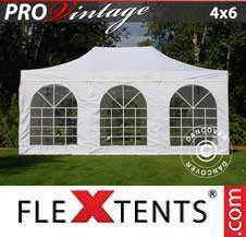 Tente Pliante Flextents Pro 4x6m Blanc, avec 8 cotés