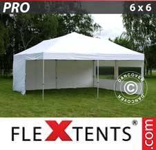 Tente Pliante Flextents Pro 6x6m Blanc, avec 8 cotés