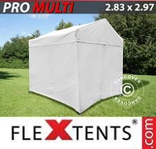 Tente Pliante Flextents Pro 2,83x2,97m Blanc, avec 4 cotés