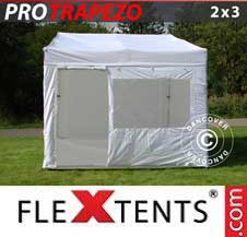 Tente Pliante Flextents Pro 2x3m Blanc, avec 4 cotés