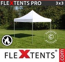 Tente Pliante Flextents Pro 3x3m Blanc, Ignifugé