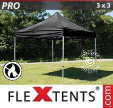 Tente Pliante Flextents Pro 3x3m Noir, Ignifugé