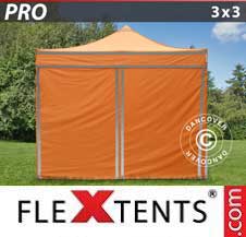 Tente Pliante Flextents Pro 3x3m Orange réfléchissant, avec 
