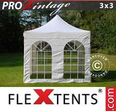 Tente Pliante Flextents Pro 3x3m Blanc, avec 4 cotés