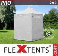 Tente Pliante Flextents Pro 2x2m Blanc, avec 4 cotés