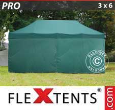 Tente Pliante Flextents Pro 3x6m Vert, avec 6 cotés