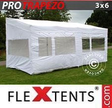 Tente Pliante Flextents Pro 3x6m Blanc, avec 4 cotés