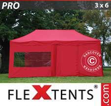 Tente Pliante Flextents Pro 3x6m Rouge, avec 6 cotés