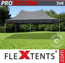Tente Pliante Flextents Pro 3x6m Noir, Incl. 6 parois latérales