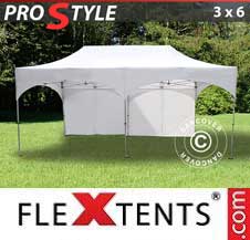 Tente Pliante Flextents Pro 3x6m Blanc, avec 6 cotés