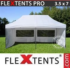 Tente Pliante Flextents Pro 3,5x7m Blanc, avec 6 cotés