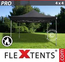 Tente Pliante Flextents Pro 4x4m Noir, Ignifugé