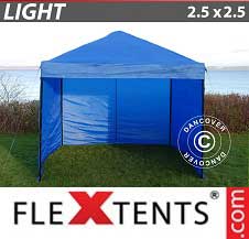 Tente pliante FleXtents Light 2,5x2,5m Bleu, avec 4 cotés