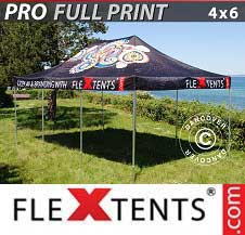 Tente pliante FleXtents PRO avec impression numérique 4x6m