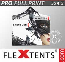 Tente pliante FleXtents PRO avec impression numérique 3x4,5m, incl. 4 