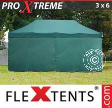 Tente Pliante FleXtents Pro Xtreme 3x6m Vert, avec 6 cotés