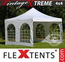 Tente Pliante FleXtents Pro Xtreme 4x4m Blanc, avec 4 cotés