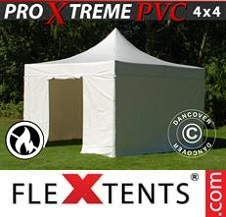 Tente Pliante FleXtents Pro Xtreme 4x4m, Blanc avec 4 cotés
