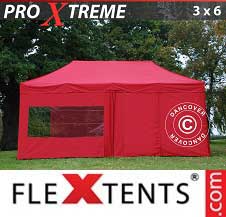 Tente Pliante FleXtents Pro Xtreme 3x6m Rouge, avec 6 cotés