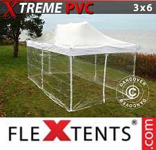 Tente Pliante FleXtents Pro Xtreme 3x6m Transparent, avec 6 cotés