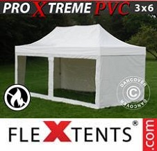 Tente Pliante FleXtents Pro Xtreme 3x6m Blanc, avec 6 cotés