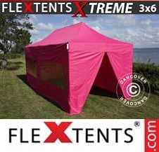 Tente Pliante FleXtents Pro Xtreme 3x6m Rose, avec 6 cotés