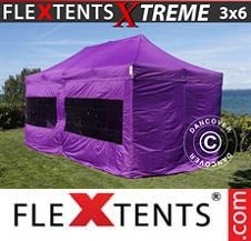 Tente Pliante FleXtents Pro Xtreme 3x6m Violet, avec 6 cotés