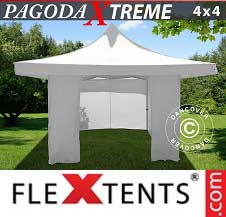 Tente Pliante FleXtents Pro Xtreme 4x4m / (5x5m) Blanc, avec 4 cotés