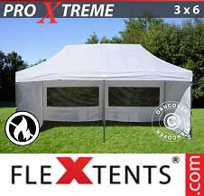 Tente Pliante FleXtents Pro Xtreme 3x6m Blanc, Ignifugé, avec 6 cotés