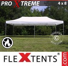 Tente Pliante FleXtents Pro Xtreme 4x8m Blanc, Ignifugé