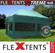 Tente Pliante FleXtents Pro Xtreme 4x8m Vert, avec 6 cotés