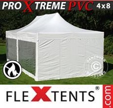 Tente Pliante FleXtents Pro Xtreme 4x8m Blanc, avec 6 cotés