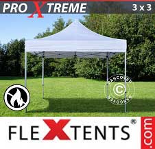 Tente Pliante FleXtents Pro Xtreme 3x3m Blanc, Ignifugé