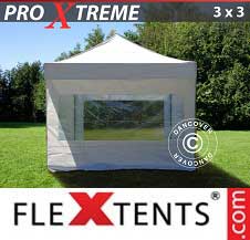 Tente Pliante FleXtents Pro Xtreme 3x3m Blanc, avec 4 cotés