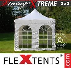 Tente Pliante FleXtents Pro Xtreme 3x3m Blanc, avec 4 cotés