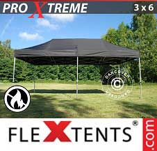 Tente Pliante FleXtents Pro Xtreme 3x6m Noir, Ignifugé